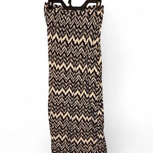 Stylish Black and Cream Maxi Skirt